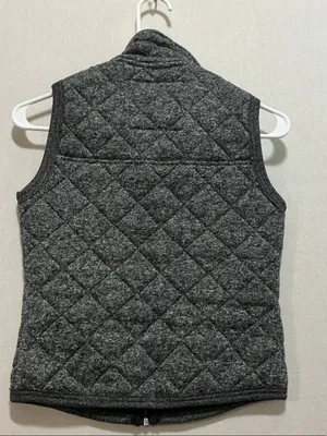 Abercrombie & Fitch Quilted Charcoal Gray Sleeveless Zip Vest thumbnail 5