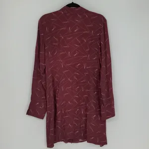 Modcloth A Cut Above Average Shirt Dress Size 12 Burgundy Scissors Hair Stylist‎ thumbnail 12