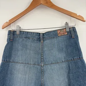 Y2K Paris Blues Distressed Denim Mini Skirt Sz 3 Grunge Indie Sleaze Festival thumbnail 6
