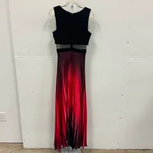 Betsy & Adam Ombre Pleated Maxi Gown Dress with Mesh Inset Waist Sz 6 Sleeveless thumbnail 2