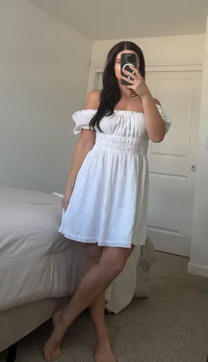 Bp off the shoulder smocked dress thumbnail 1