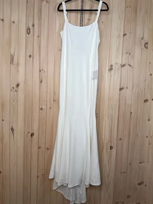 NWT Lulus Safine White Backless Mermaid Maxi Dress Wedding Bride Bridal Size L thumbnail 3