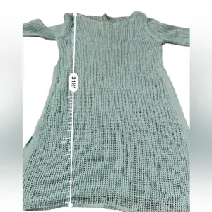 Eileen Fisher Organic Linen Light Blue Open Knit Slub Tunic Sweater Top‎ Sz S thumbnail 10