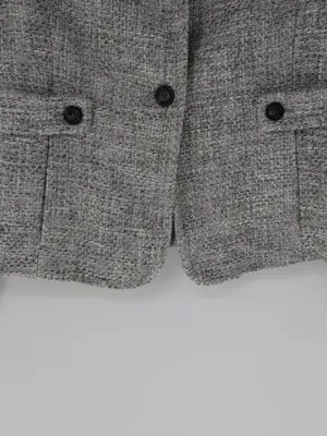 Talbots Tweed Blazer Size 10 Gray Textured Tailored Jacket Preppy Old Money thumbnail 7