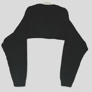 PrettyLittleThing Cable Knit Shrug Sweater Women’s S Black Extreme Crop Bolero thumbnail 2