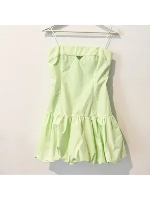 Amanda Uprichard Faith Dress Medium‎ Green Bubble Drop Waist Romantic Coquette thumbnail 3