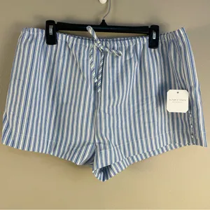 Altar'd State High Rise Blue White Striped Pajama Lounge Shorts Cotton NWT XXL thumbnail 5