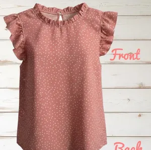 Dusty Rose Polka Dot Blouse Pink Size M thumbnail 1