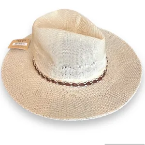 NWT cowboy hat, polyester, mock straw hat, adult thumbnail 1