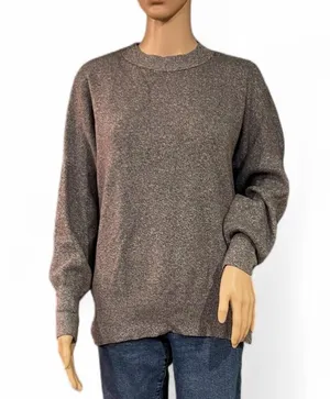 Abercrombie & Fitch Grey Crew Neck Sweater Size Medium Oversized Split Hem thumbnail 1