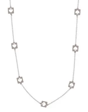 Kate Spade Silver Hole Punch Out Long Necklace thumbnail 1