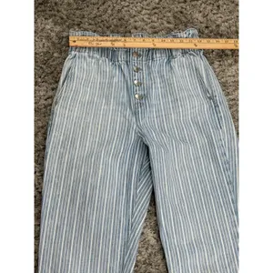 American Eagle Outfitters Women’s Mom Jeans Blue Indigo Stripe Size 10 Long thumbnail 14