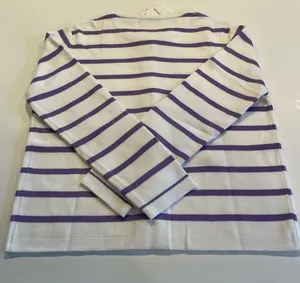 LATAHUO Women Gold Button Down Cardigan Lavender White Crew Neck size Medium thumbnail 10