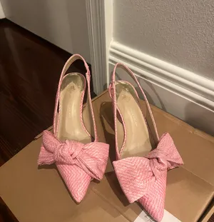 Antonio Melani Lenore Raffia Bow Slingback Pumps, Size 6 - Pink Salt thumbnail 3