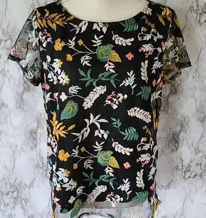 Ann Taylor Factory lace blouse size medium thumbnail 1