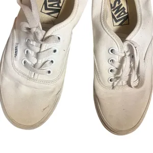 Vans Women's Authentic White Canvas Lace-Up Sneakers Size 6 thumbnail 4
