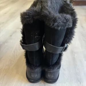 Bearpaw Women Black Suede Faux Fur Trim Winter Boots Buckle‎ Detail Size 10 thumbnail 8