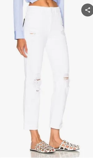 Alexandra wang denim white distressed jean pant 29 cult thumbnail 1