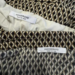 Peppermayo Geometric Diamond Print 2 Piece Set Shirt Wide Leg Pants Brown US 4 thumbnail 11