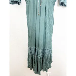 Free People Angela Jumpsuit Dried Pine Crochet Jumper Large Flowy Bohemian thumbnail 10