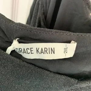 Grace Karin women’s‎ size 2XL plus size black shiny tank top cross strap back thumbnail 4