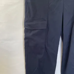 Zara blue cargo pants trousers pockets high waist‎ women's size 6 casual comfort thumbnail 2