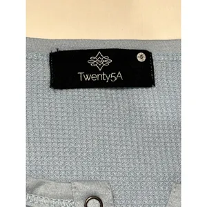 Twenty5A Light Blue Waffle Knit Henley Long Sleeve‎ Cuff Top Size S thumbnail 2