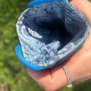 Handmade Little blue boho festival batik patterned/dyed bag with strap thumbnail 4