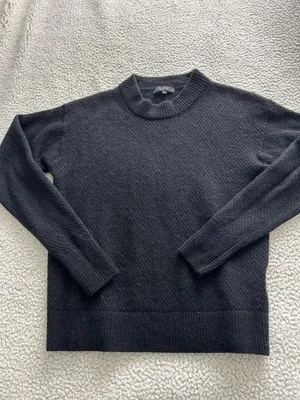 Quince Baby Alpaca Wool Diamond Stitch Crew Neck Sweater Black Size S thumbnail 11