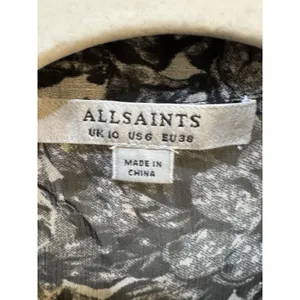 AllSaints Eley‎ Rosey dress featuring a sheer dark floral print Size 6 thumbnail 8