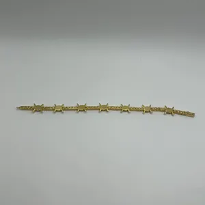 Mens Moissanite Barbwire Tennis Bracelet 8 Inch Real Gold Iced Plated Bold thumbnail 4