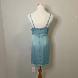 Dear Moon NEW NWT Juniors Light Blue Silk‎ Mini Dress - Size 7 thumbnail 3