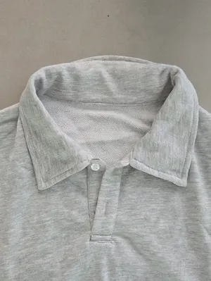 NWT! Commense Light Gray Minimalist Polo Sweatshirt Size XS thumbnail 4