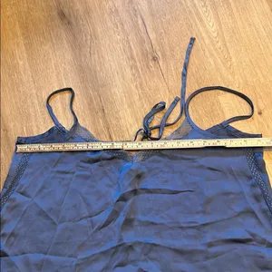 Aerie Blue Sheer Trim Silky Cami Swing Tank Top Size S thumbnail 5