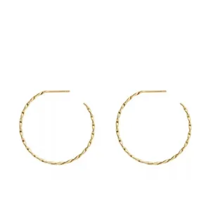 Beautiful Twist‎ 14k Gold Plated Sterling Silver Hoop Earrings, 4.2cm thumbnail 7