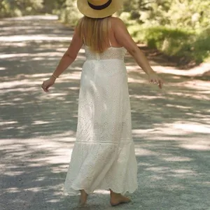 ✨3xHP✨Embroider Cami Pearl Button Maxi Dress✨ White Size L thumbnail 10