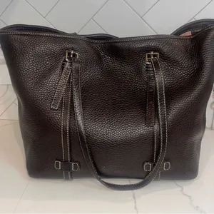 Dooney & Bourke Pebble Grain Tote Brown Leather Shoulder Bag thumbnail 4