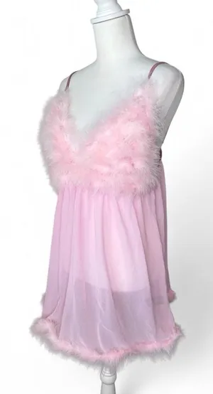 Fembot Marabou Babydoll Costume Dress thumbnail 1