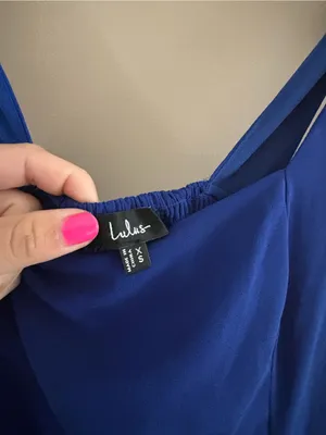 Lulus Summer Invite Royal Blue Tie-Strap Tiered Midi Dress Size XS Feminine thumbnail 6