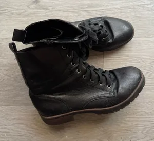 Women’s Combat Ankle Boots Black Size 8 thumbnail 1
