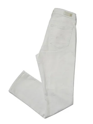NWT Adriano Goldschmied AG Mari in Powder Ivory Slim Straight Stretch Jeans 26 thumbnail 5
