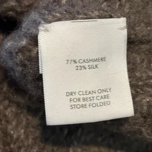 White + Warren Women's Sweater Small‎ Brown Cashmere Silk Blend Long Sleeve Crop thumbnail 5