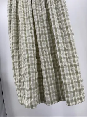 Miss Dorby Light Sage Textured Gingham Midi Dress 10 vintage piping traditional thumbnail 7