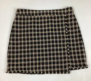 Loft Outlet Checkered Tweed Mini Skirt Wrap Style Size 12 NEW! Retail $69.99 thumbnail 1