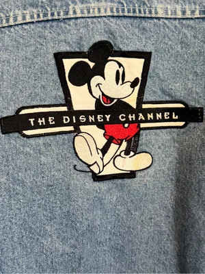 Vintage Disney Channel Mickey Mouse Logo Denim Jean Jacket USA Made Size Medium thumbnail 8