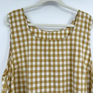 Women Yellow Butter Gingham Dress 2x Relax Midi Coquette Cottage Cotton Granola thumbnail 5