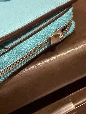 Coach Essential Saffiano Zip-Around card case Wallet turquoise retro chic preppy thumbnail 10
