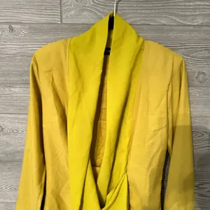 Olive Chiffon‎ Drape Detail Long Sleeve Bodycon Dress size 4 thumbnail 4