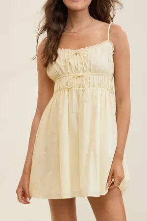NWT aerie yellow cotton milkmaid sundress thumbnail 1
