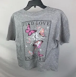 NEW Butterfly Tshirt Gray thumbnail 1
